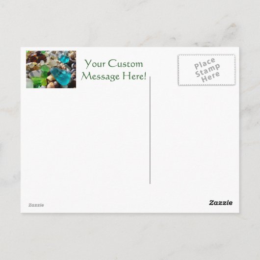 Beach Seaglass Postkarten Agate Rocks Muscheln (Rückseite)