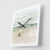 Beach Seagull Cove Quadratische Wanduhr (Winkel)