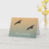 Beach Seagulls Orange Blue Geburtstag Karte (Gelbe Blume)