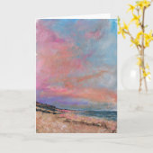 Beach Seascape Fine Art Beach Malerei Karte (Gelbe Blume)