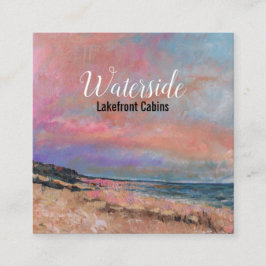 Beach Seascape Küstenmalerei Miete Quadratische Visitenkarte