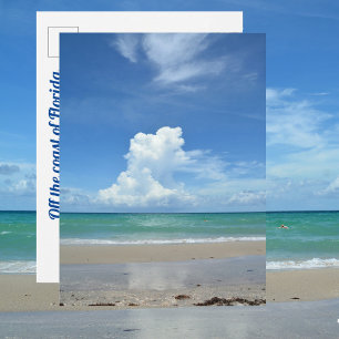 Beach Seascape mit Sturmwolken fotografisch Postkarte