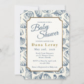 Beach Seashell Baby Dusche Einladung (Vorderseite)