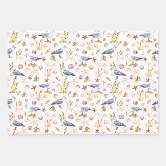 Beach Seashell Birthday Geschenkpapier Set (Vorderseite 3)