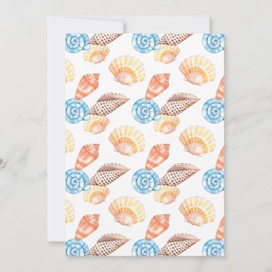 Beach Seashell Bridal Dusche Einladung (Rückseite)