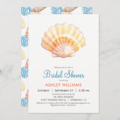 Beach Seashell Bridal Dusche Einladung (Vorne/Hinten)