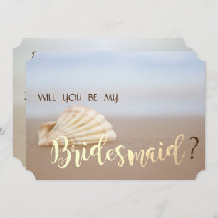 Beach Seashell Bridesmaid Card Einladung
