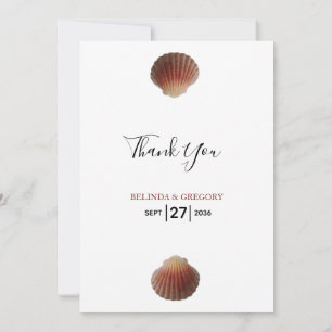 Beach Seashell Clams Wedding Dankeschön Card Dankeskarte