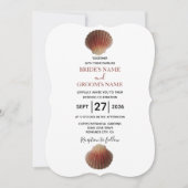 Beach Seashell Clams Wedding Einladungen (Vorderseite)