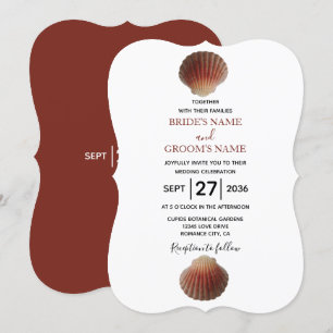 Beach Seashell Clams Wedding Einladungen