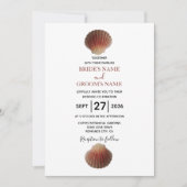 Beach Seashell Clams Wedding Einladungen (Vorderseite)