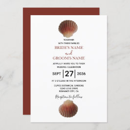 Beach Seashell Clams Wedding Einladungen