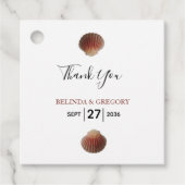 Beach Seashell Clams Wedding-Geschenk Geschenkanhänger (Vorderseite)
