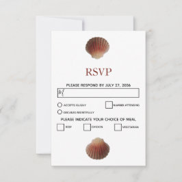 Beach Seashell Clams Wedding RSVP Cards