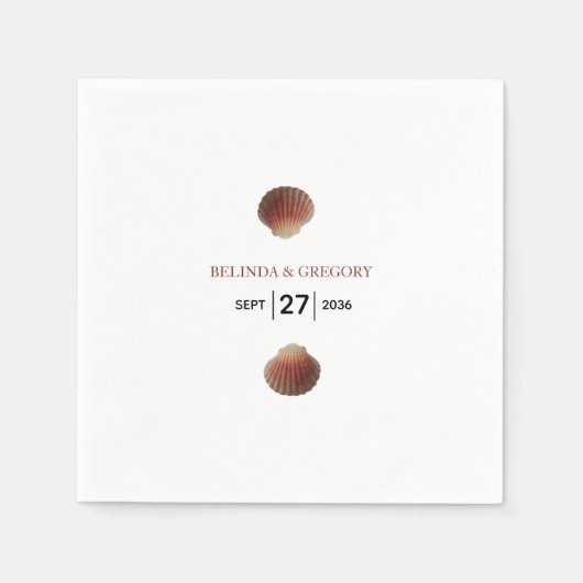 Beach Seashell Clams Wedding Serviette (Vorderseite)