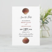 Beach Seashell Clams Wedding speichern das Datum Save The Date (Stehend Vorderseite)