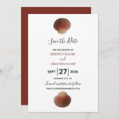 Beach Seashell Clams Wedding speichern das Datum Save The Date (Vorne/Hinten)