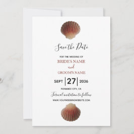 Beach Seashell Clams Wedding speichern das Datum Save The Date