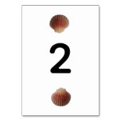 Beach Seashell Clams Wedding Tischnummer (Rückseite)