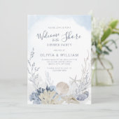 Beach Seashell Coastal Dinner Party Einladung (Stehend Vorderseite)