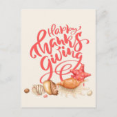 Beach Seashell Coastal Erntedank Gruß Postkarte (Vorderseite)