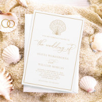 Beach Seashell Elegant Beige Sand Wedding