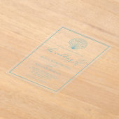 Beach Seashell Elegant Sea Glass Blue Wedding Acryleinladungen (Ablage )