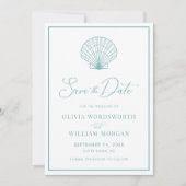 Beach Seashell Elegante Save The Date (Vorderseite)