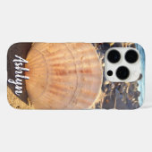 Beach Seashell Foto Monogram Name Script Modern Case-Mate iPhone Hülle (Rückseite (Horizontal))