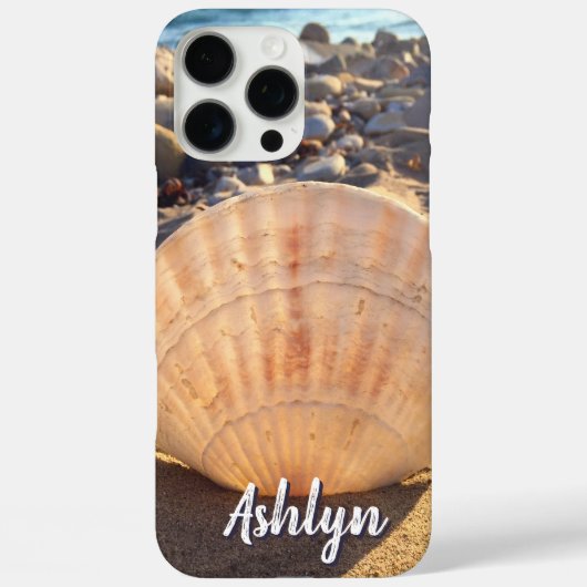 Beach Seashell Foto Monogram Name Script Stilvoll Case-Mate iPhone Hülle (Rückseite)
