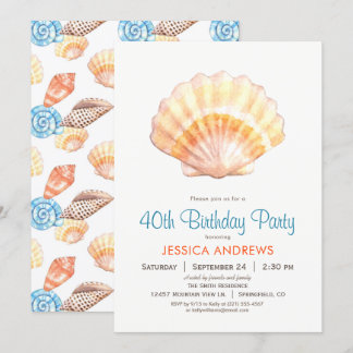 Beach Seashell Geburtstagsparty Einladung