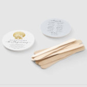Beach Seashell Gold + Blue Wedding Programm Fächer (Non-assembled)