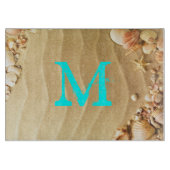 Beach Seashell Hawaii Monogram Glas Cutting Board Schneidebrett (Vorderseite)