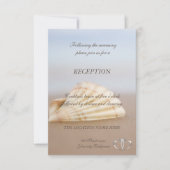 Beach Seashell, Hearts Empfang Einladung (Vorderseite)