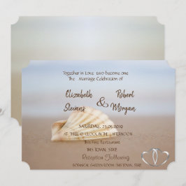 Beach Seashell , Herz-Hochzeit-Einladung Einladung