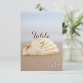 Beach Seashell , Herz-Table-Karte Einladung (Stehend Vorderseite)