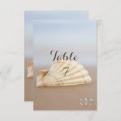 Beach Seashell , Herz-Table-Karte Einladung (Vorne/Hinten)