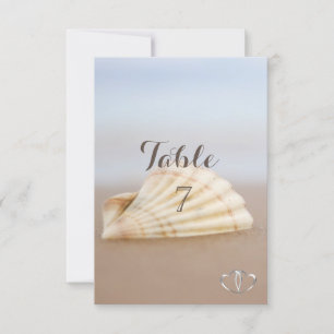 Beach Seashell , Herz-Table-Karte Einladung