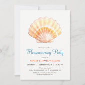 Beach Seashell Housewarming Party Einladung (Vorderseite)