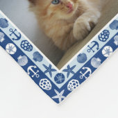 Beach Seashell Imitate Quilt Nautical Foto Collage Fleecedecke (Ecke)