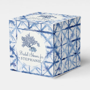 Beach Seashell Modernes Blau-Weiß-Brautparty Geschenkschachtel