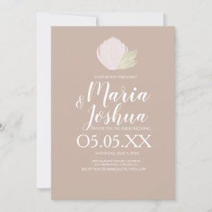 Beach Seashell Pampas Mute Wedding Einladung