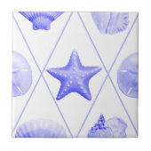 Beach Seashell Pattern Fliese (Vorderseite)