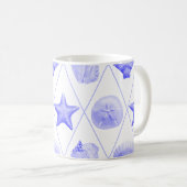Beach Seashell Pattern Kaffeetasse (VorderseiteRechts)