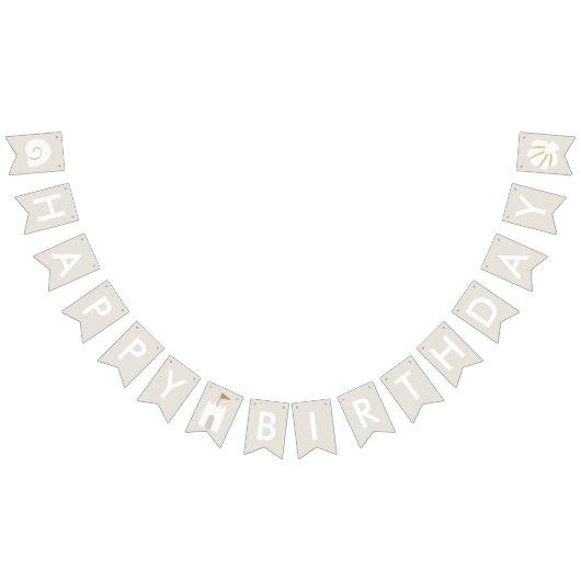 Beach Seashell Sandcastle Starfish Happy Birthday Wimpelkette (Alle)