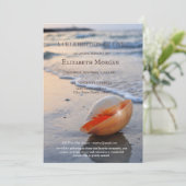 Beach Seashell Sea Feier des Lebens Einladung (Stehend Vorderseite)