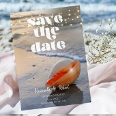Beach Seashell String Lights Save the Date