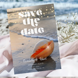 Beach Seashell String Lights Save the Date