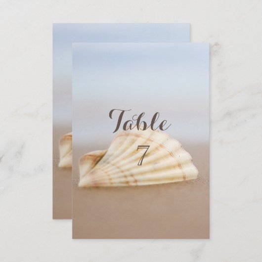 Beach Seashell Table Card Einladung (Vorne/Hinten)