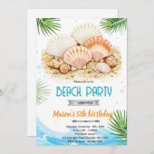 Beach seashell theme invitation einladung (Vorne/Hinten)